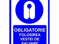 Placuta obligatorie folosirea vestei de salvare